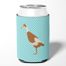 Load image into Gallery viewer, Indian Runner Duck Blue Check Can or Bottle Hugger BB8039CC