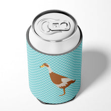 Load image into Gallery viewer, Indian Runner Duck Blue Check Can or Bottle Hugger BB8039CC