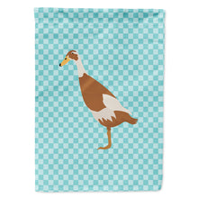 Load image into Gallery viewer, Indian Runner Duck Blue Check Flag Canvas House Size BB8039CHF