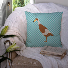 Load image into Gallery viewer, Indian Runner Duck Blue Check Throw Pillow - 14x14 Decorative Pillow – Art for Your Home &amp; Patio BB8039PW1414