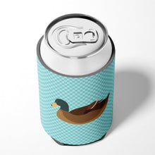 Load image into Gallery viewer, Khaki Campbell Duck Blue Check Can or Bottle Hugger BB8040CC