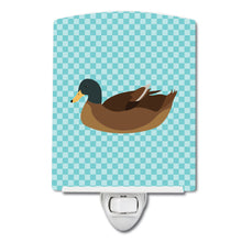 Load image into Gallery viewer, Khaki Campbell Duck Blue Check Ceramic Night Light BB8040CNL