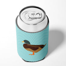Load image into Gallery viewer, Silver Bantam Duck Blue Check Can or Bottle Hugger BB8041CC