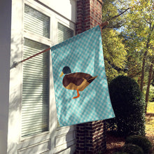 Load image into Gallery viewer, Silver Bantam Duck Blue Check Flag Canvas House Size BB8041CHF