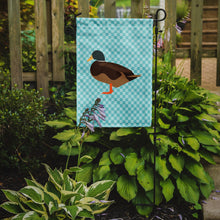 Load image into Gallery viewer, Silver Bantam Duck Blue Check Garden Flag - Outdoor Decorative Yard Flag