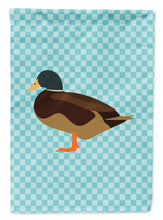 Load image into Gallery viewer, Silver Bantam Duck Blue Check Garden Flag - Outdoor Decorative Yard Flag