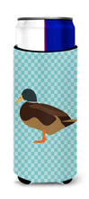 Load image into Gallery viewer, Silver Bantam Duck Blue Check   Hugger for slim cans