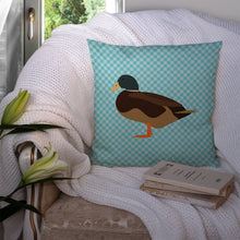 Load image into Gallery viewer, Silver Bantam Duck Blue Check Throw Pillow - 14x14 Decorative Pillow – Art for Your Home &amp; Patio BB8041PW1414