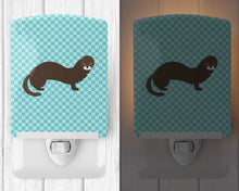 Load image into Gallery viewer, Russian or European Mink Blue Check Ceramic Night Light BB8042CNL