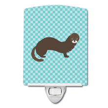 Load image into Gallery viewer, Russian or European Mink Blue Check Ceramic Night Light BB8042CNL