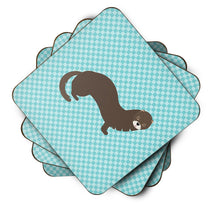 Load image into Gallery viewer, Russian or European Mink Blue Check Foam Coaster  BB8042FC