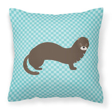 Load image into Gallery viewer, Russian or European Mink Blue Check Fabric Decorative Pillow BB8042PW1818