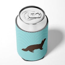 Load image into Gallery viewer, Sable Marten Blue Check Can or Bottle Hugger BB8043CC