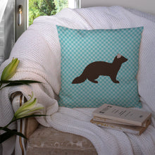 Load image into Gallery viewer, Sable Marten Blue Check Throw Pillow - 14x14 Decorative Pillow – Art for Your Home &amp; Patio BB8043PW1414