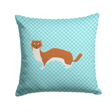 Load image into Gallery viewer, Weasel Blue Check Throw Pillow - 14x14 Decorative Pillow – Art for Your Home &amp; Patio BB8044PW1414