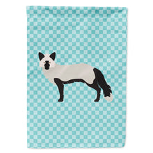 Load image into Gallery viewer, Silver Fox Blue Check Flag Canvas House Size BB8045CHF
