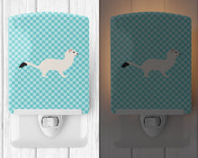 Load image into Gallery viewer, Stoat Short-tailed Weasel Blue Check Ceramic Night Light BB8046CNL