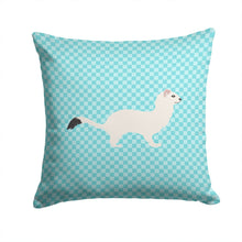 Load image into Gallery viewer, Stoat Short-tailed Weasel Blue Check Throw Pillow - 14x14 Decorative Pillow – Art for Your Home &amp; Patio BB8046PW1414