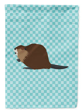 Load image into Gallery viewer, Eurasian Beaver Blue Check Flag Canvas House Size BB8047CHF