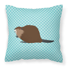 Load image into Gallery viewer, Eurasian Beaver Blue Check Fabric Decorative Pillow BB8047PW1818