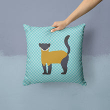 Load image into Gallery viewer, Yellow-Throated Marten Blue Check Throw Pillow - 14x14 Decorative Pillow – Art for Your Home &amp; Patio BB8048PW1414