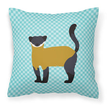 Load image into Gallery viewer, Yellow-Throated Marten Blue Check Fabric Decorative Pillow BB8048PW1818