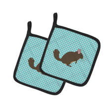 Load image into Gallery viewer, Chinchilla Blue Check Pot Holders - Set of 2 - Heat-Resistant Kitchen Essentials BB8049PTHD