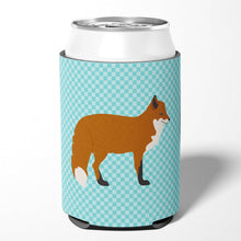 Load image into Gallery viewer, Red Fox Blue Check Can or Bottle Hugger BB8050CC
