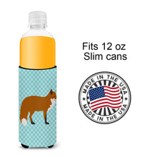 Load image into Gallery viewer, Red Fox Blue Check   Hugger for slim cans