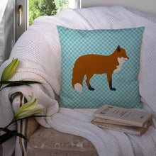 Load image into Gallery viewer, Red Fox Blue Check Throw Pillow - 14x14 Decorative Pillow – Art for Your Home &amp; Patio BB8050PW1414