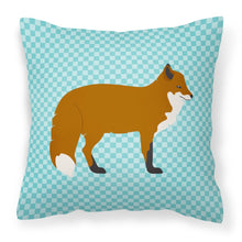 Load image into Gallery viewer, Red Fox Blue Check Fabric Decorative Pillow BB8050PW1818