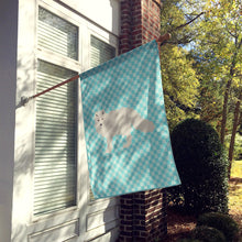 Load image into Gallery viewer, White Arctic Fox Blue Check Flag Canvas House Size BB8051CHF