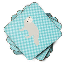 Load image into Gallery viewer, White Arctic Fox Blue Check Foam Coaster  BB8051FC