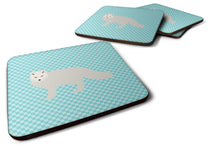 Load image into Gallery viewer, White Arctic Fox Blue Check Foam Coaster  BB8051FC