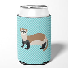 Load image into Gallery viewer, Ferret Blue Check Can or Bottle Hugger BB8052CC