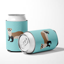 Load image into Gallery viewer, Ferret Blue Check Can or Bottle Hugger BB8052CC