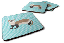 Load image into Gallery viewer, Ferret Blue Check Foam Coaster  BB8052FC