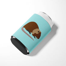 Load image into Gallery viewer, Coypu Nutria River Rat Blue Check Can or Bottle Hugger BB8053CC