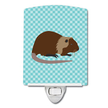 Load image into Gallery viewer, Coypu Nutria River Rat Blue Check Ceramic Night Light BB8053CNL