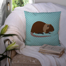 Load image into Gallery viewer, Coypu Nutria River Rat Blue Check Throw Pillow - 14x14 Decorative Pillow – Art for Your Home &amp; Patio BB8053PW1414