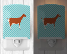 Load image into Gallery viewer, Toggenburger Goat Blue Check Ceramic Night Light BB8055CNL