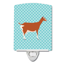 Load image into Gallery viewer, Toggenburger Goat Blue Check Ceramic Night Light BB8055CNL