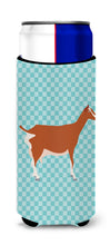 Load image into Gallery viewer, Toggenburger Goat Blue Check   Hugger for slim cans