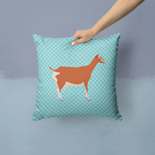 Load image into Gallery viewer, Toggenburger Goat Blue Check Throw Pillow - 14x14 Decorative Pillow – Art for Your Home &amp; Patio BB8055PW1414