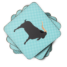 Load image into Gallery viewer, Verata Goat Blue Check Foam Coaster  BB8056FC