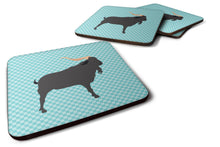 Load image into Gallery viewer, Verata Goat Blue Check Foam Coaster  BB8056FC