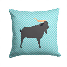 Load image into Gallery viewer, Verata Goat Blue Check Throw Pillow - 14x14 Decorative Pillow – Art for Your Home &amp; Patio BB8056PW1414