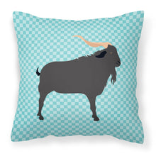 Load image into Gallery viewer, Verata Goat Blue Check Fabric Decorative Pillow BB8056PW1818