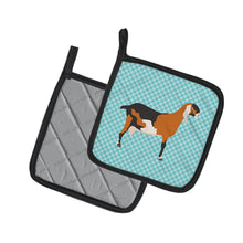 Load image into Gallery viewer, Anglo-nubian Nubian Goat Blue Check Pot Holders - Set of 2 - Heat-Resistant Kitchen Essentials BB8057PTHD
