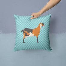 Load image into Gallery viewer, Anglo-nubian Nubian Goat Blue Check Throw Pillow - 14x14 Decorative Pillow – Art for Your Home &amp; Patio BB8057PW1414